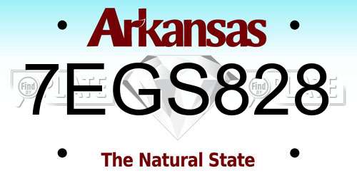 7EGS828 Arkansas License Plate