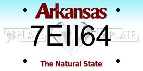 7EII64 Arkansas License Plate