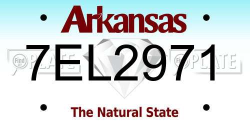 7EL2971 Arkansas License Plate