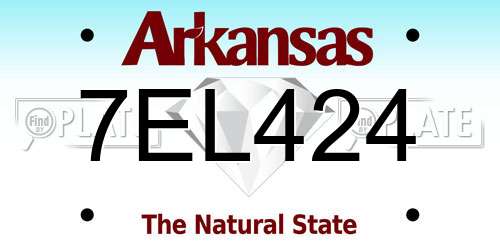 7EL424 Arkansas License Plate