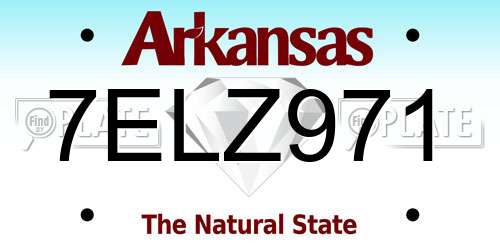7ELZ971 Arkansas License Plate
