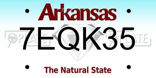 7EQK35 Arkansas License Plate