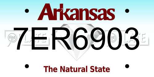 7ER6903 Arkansas License Plate