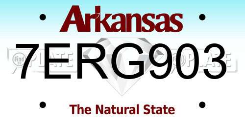 7ERG903 Arkansas License Plate