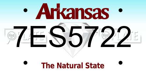 7ES5722 Arkansas License Plate