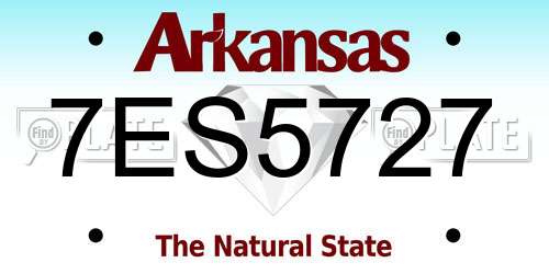 7ES5727 Arkansas License Plate