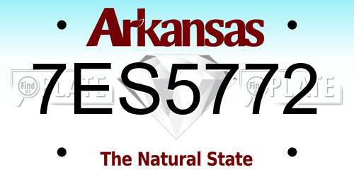 7ES5772 Arkansas License Plate
