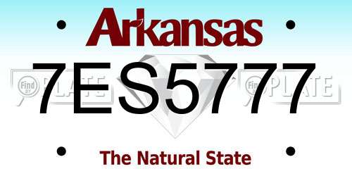 7ES5777 Arkansas License Plate