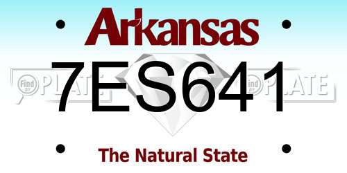 7ES641 Arkansas License Plate