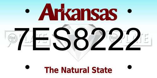 7ES8222 Arkansas License Plate