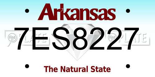 7ES8227 Arkansas License Plate