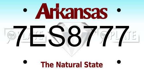7ES8777 Arkansas License Plate