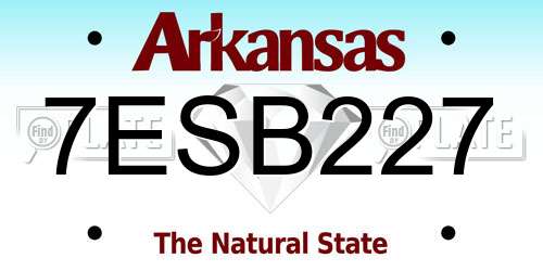 7ESB227 Arkansas License Plate