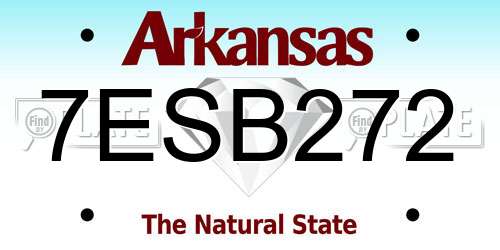 7ESB272 Arkansas License Plate