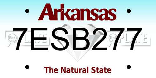 7ESB277 Arkansas License Plate