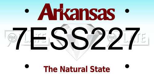 7ESS227 Arkansas License Plate