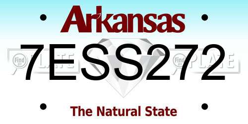 7ESS272 Arkansas License Plate