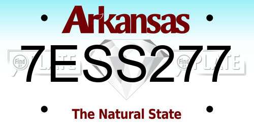 7ESS277 Arkansas License Plate