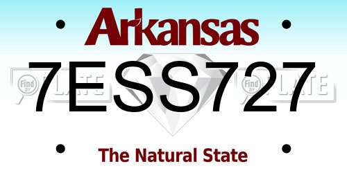 7ESS727 Arkansas License Plate
