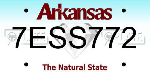 7ESS772 Arkansas License Plate