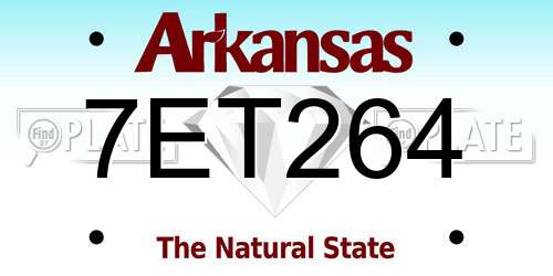 7ET264 Arkansas License Plate