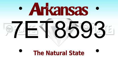 7ET8593 Arkansas License Plate