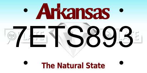 7ETS893 Arkansas License Plate