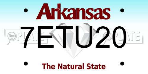 7ETU20 Arkansas License Plate