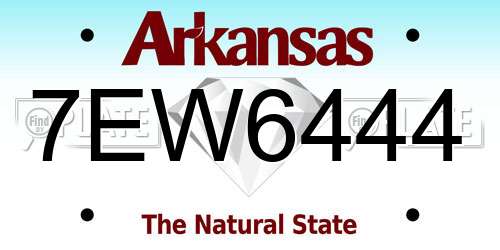 7EW6444 Arkansas License Plate