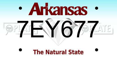 7EY677 Arkansas License Plate