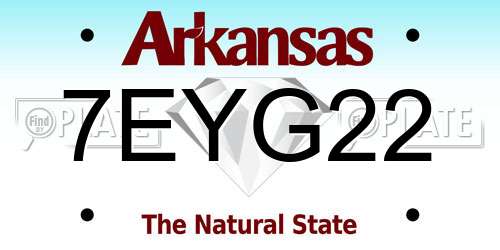 7EYG22 Arkansas License Plate