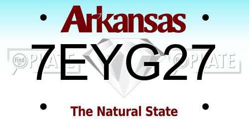 7EYG27 Arkansas License Plate