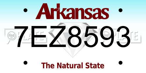 7EZ8593 Arkansas License Plate
