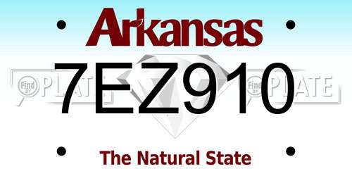7EZ910 Arkansas License Plate