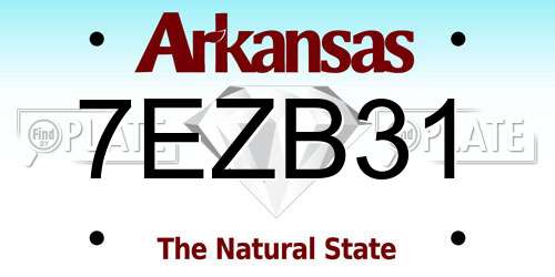 7EZB31 Arkansas License Plate