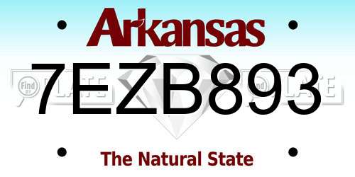 7EZB893 Arkansas License Plate