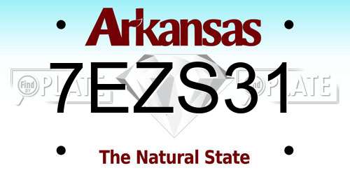 7EZS31 Arkansas License Plate