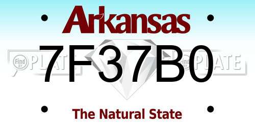 7F37B0 Arkansas License Plate