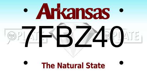 7FBZ40 Arkansas License Plate
