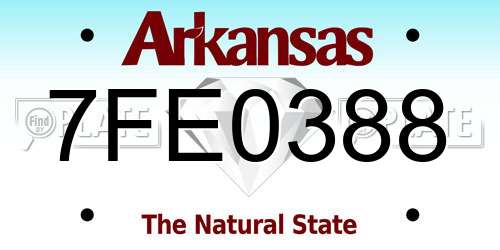7FE0388 Arkansas License Plate