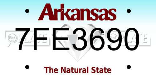 7FE3690 Arkansas License Plate