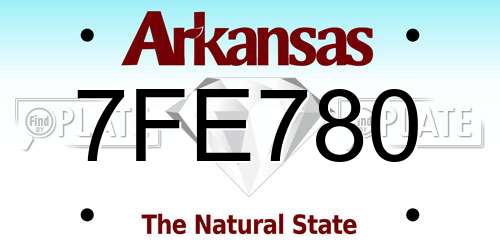 7FE780 Arkansas License Plate