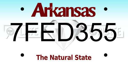 7FED355 Arkansas License Plate