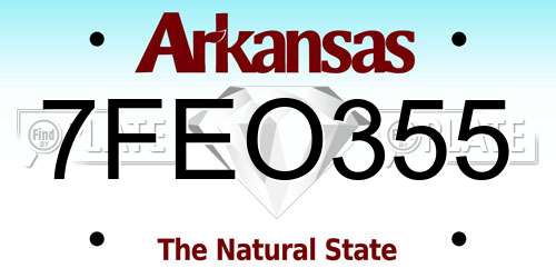 7FEO355 Arkansas License Plate
