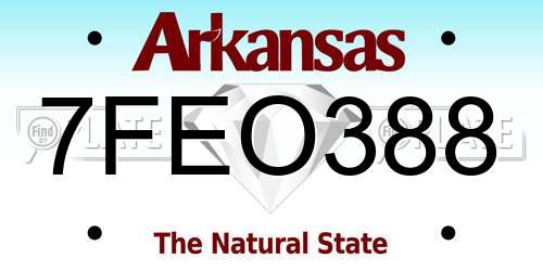 7FEO388 Arkansas License Plate