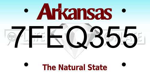 7FEQ355 Arkansas License Plate