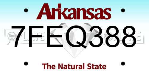 7FEQ388 Arkansas License Plate