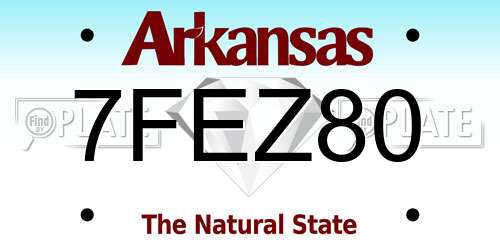 7FEZ80 Arkansas License Plate