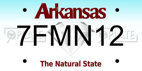 7FMN12 Arkansas License Plate