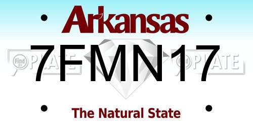 7FMN17 Arkansas License Plate